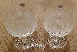 NEW UNUSED Waterford Tyrone Set of 2 Shannon Tulip Brandy Glasses in Box 1970's