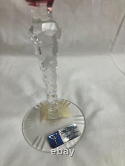 NEW VINTAGE BOHEMIAN CUT LEAD CRYSTAL CLEAR INDUSTRIES WINE STEM GLASS Set of 4