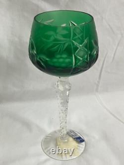 NEW VINTAGE BOHEMIAN CUT LEAD CRYSTAL CLEAR INDUSTRIES WINE STEM GLASS Set of 4