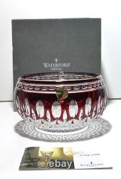 NEW Waterford Crystal CLARENDON (1997-2008) Ruby Red Cut to Clear Bowl 6
