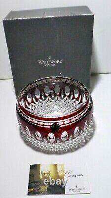 NEW Waterford Crystal CLARENDON (1997-2008) Ruby Red Cut to Clear Bowl 6