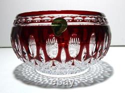 NEW Waterford Crystal CLARENDON (1997-2008) Ruby Red Cut to Clear Bowl 6