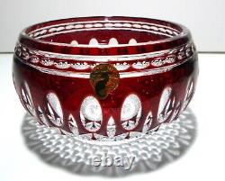 NEW Waterford Crystal CLARENDON (1997-2008) Ruby Red Cut to Clear Bowl 6