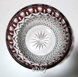 NEW Waterford Crystal CLARENDON (1997-2008) Ruby Red Cut to Clear Bowl 6