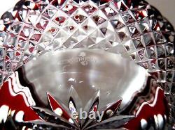 NEW Waterford Crystal CLARENDON (1997-2008) Ruby Red Cut to Clear Bowl 6