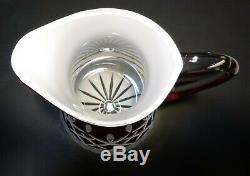 NEW Waterford Crystal LISMORE (1957-) Pitcher Red & White Cut to Clear 10 3/4