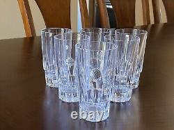 NWT SIX Tall Glasses Kristaluxus Mexico Full Lead Hand Cut Crystal 24% PBO