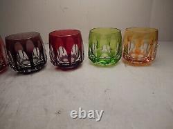 Nachtmann Antika Colored Cut to Clear 3 Old Fashioned Glass Set of 6