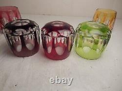 Nachtmann Antika Colored Cut to Clear 3 Old Fashioned Glass Set of 6