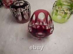 Nachtmann Antika Colored Cut to Clear 3 Old Fashioned Glass Set of 6