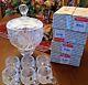 Nachtmann Bleikristall Cut Crystal Lidded Punch Bowl Florenz Pattern 24 Cups