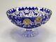 Nachtmann Bleikristall Cut To Clear 24% Lead Crystal Cobalt Blue Footed Compote