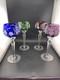 Nachtmann Bohemian Hock Wine Glasses Set 4 Cut Crystal Grapes Colored