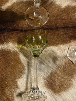 Nachtmann Crystal Antika Set of 4 colorful crystal liqueur glasses 4 1/2 tall