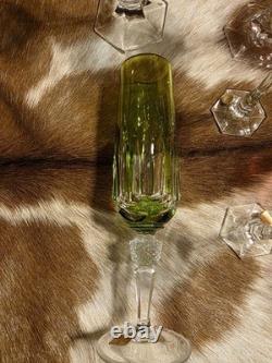 Nachtmann Crystal Antika Set of 4 colorful crystal liqueur glasses 4 1/2 tall