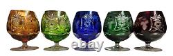 Nachtmann Crystal Case Cut to Clear Brandy Snifter Glass Set of 5! Excellent Con