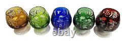 Nachtmann Crystal Case Cut to Clear Brandy Snifter Glass Set of 5! Excellent Con