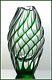 Nachtmann EMERALD GREEN Vase CUT TO CLEAR CASED LEAD CRYSTAL Swirls GERMANY