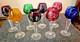 Nachtmann Traube Crystal Cut To Clear 5 Ruby Wine Schnapps Glass 8 Stem Set HTF