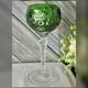 Nachtmann Traube Crystal Green Wine Glass Cut to Clear German Vintage Glass 1