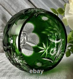 Nachtmann Traube Crystal Green Wine Glass Cut to Clear German Vintage Glass 1
