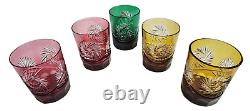 Nachtmann Traube Cut to Clear Crystal Whiskey Glasses Set of 5! Excellent Cond