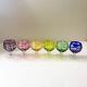 Nachtmann Traube Set of 6 Cut to Clear Brandy Glasses Snifters Vintage Colorful