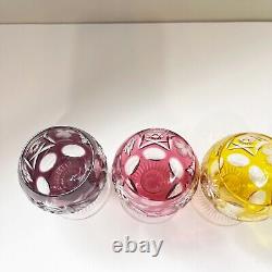 Nachtmann Traube Set of 6 Cut to Clear Brandy Glasses Snifters Vintage Colorful