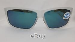 New Costa Del Mar Cut Polarized Sunglasses 400G Glass Matte Crystal/Blue Mirror