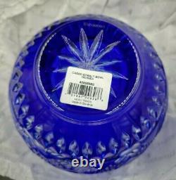 New In Box 6 Waterford Cut Crystal Cobalt Blue Cut To Clear Bowl 40