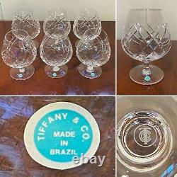 NewithUnused Vintage Set of 6 TIFFANY & CO. 16 oz Crystal Brandy Liqueur Snifters