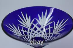 ODESSA by Fabrege Martini Glass cut fan & criss cross crystal cobalt blue