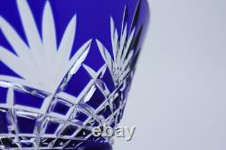 ODESSA by Fabrege Martini Glass cut fan & criss cross crystal cobalt blue