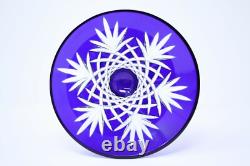 ODESSA by Fabrege Martini Glass cut fan & criss cross crystal cobalt blue