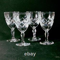 ORREFORS KAROLINA WATER GLASSES, Cut Lead Crystal, 6 oz, Made in Sweden, 4PCS
