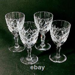 ORREFORS KAROLINA WATER GLASSES, Cut Lead Crystal, 6 oz, Made in Sweden, 4PCS