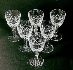 ORREFORS KAROLINA WATER GLASSES, Cut Lead Crystal, 6 oz, Made in Sweden, 6PCS