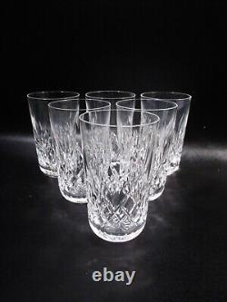 Old Irish WATERFORD Crystal LISMORE 6 12 oz Flat Tumblers Glasses 5 tall