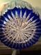 One Lausitzer Glass Cobalt Blue Cut to Clear Leaded Crystal Vase