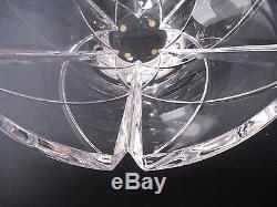Orrefors Large Crystal Glass Bowl Cut Cross Panels 5 1/2H x 10W Signed Number