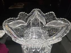 Oval Fruit Bowl Dish Bowl American Brilliant Period cut Glass crystal engraved