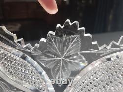 Oval Fruit Bowl Dish Bowl American Brilliant Period cut Glass crystal engraved