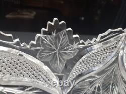 Oval Fruit Bowl Dish Bowl American Brilliant Period cut Glass crystal engraved