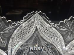 Oval Fruit Bowl Dish Bowl American Brilliant Period cut Glass crystal engraved