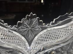 Oval Fruit Bowl Dish Bowl American Brilliant Period cut Glass crystal engraved