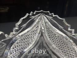 Oval Fruit Bowl Dish Bowl American Brilliant Period cut Glass crystal engraved