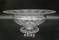 PAIRPOINT Art Glass CORNWALL Cut Engraved Crystal Footed 12 Centerpiece Bowl