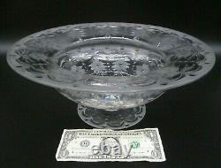 PAIRPOINT Art Glass CORNWALL Cut Engraved Crystal Footed 12 Centerpiece Bowl