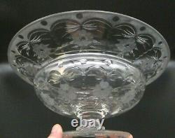 PAIRPOINT Art Glass CORNWALL Cut Engraved Crystal Footed 12 Centerpiece Bowl