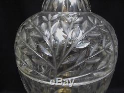 PAIR Large Hand-Cut Lead Crystal Table Lamps by Lausitzer Glass Branch Pattern